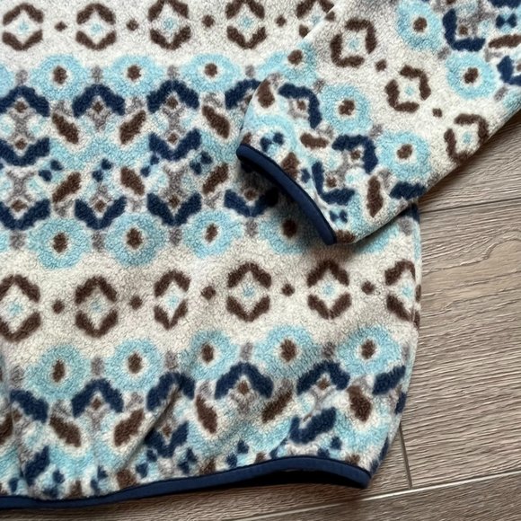 Patagonia Tundra Cluster Big Sky Blue Winter Aztec Fleece Pullover Sweat… - Picture 7 of 7